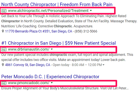 chiropractic advertising