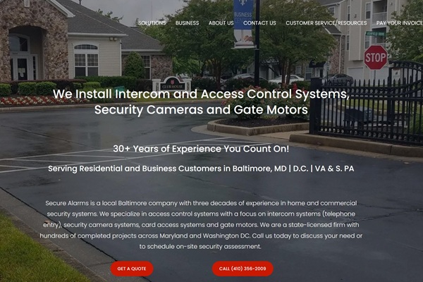 Secure Alarm Systems Baltimore, MD